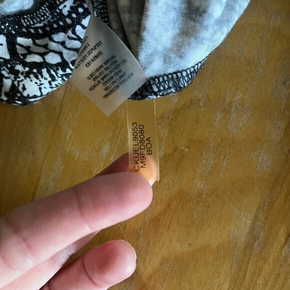 Calvin Klein Black White Dress Lace Print Small Belted Office Work Modest - Picture 10 of 11